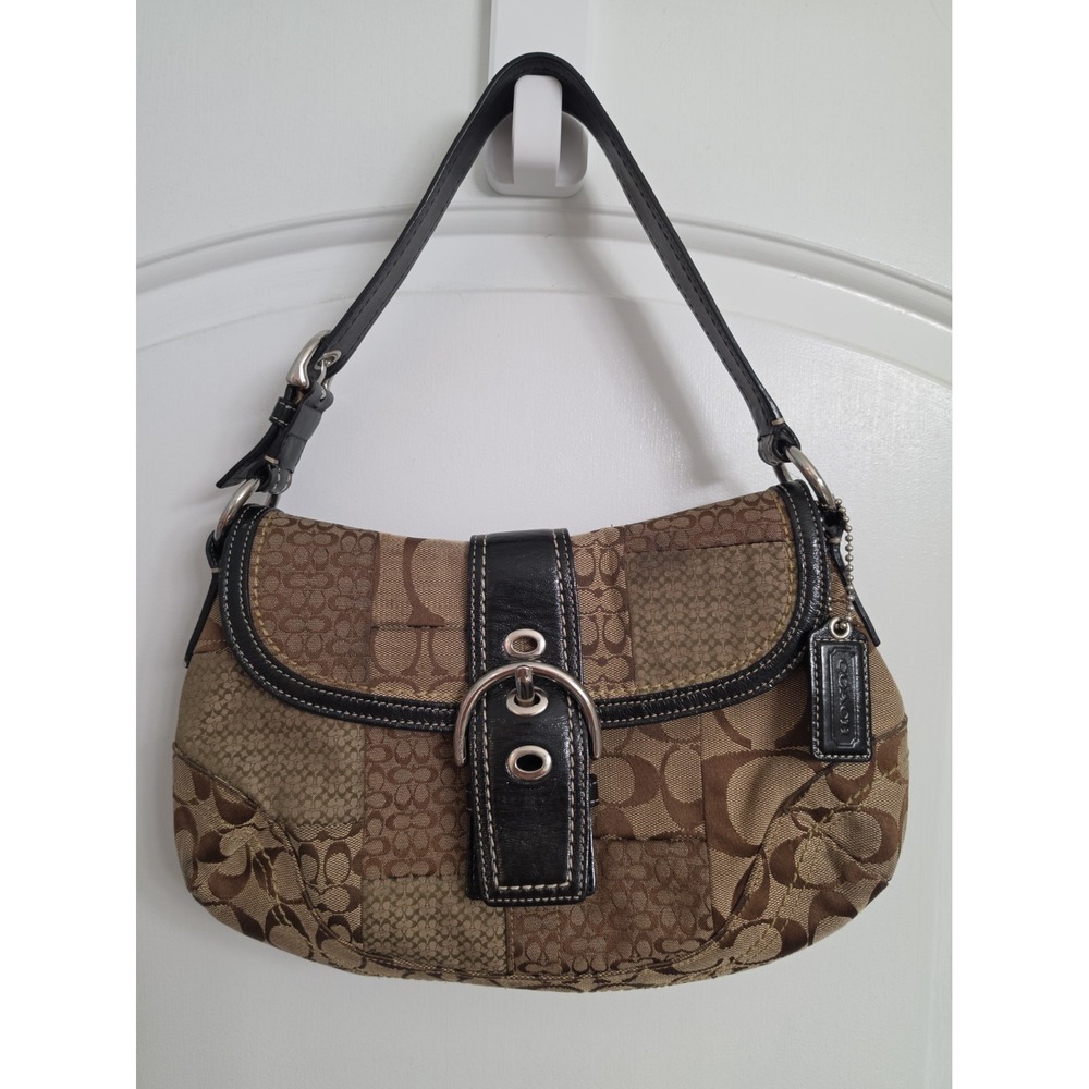 Coach Y2K Vintage Soho Brown Signature C Canvas Patchwork Shoulder Bag